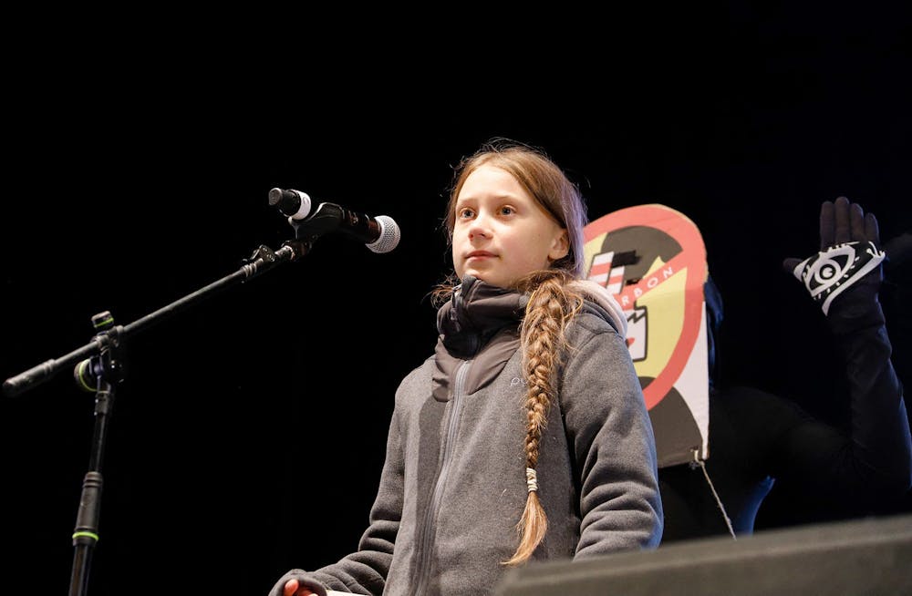 Swedish climate activist Greta Thunberg speaks at the climate march during the COP25 U.N. Climate Conference 2019. Thunberg is the youngest ever Time Person of the Year.