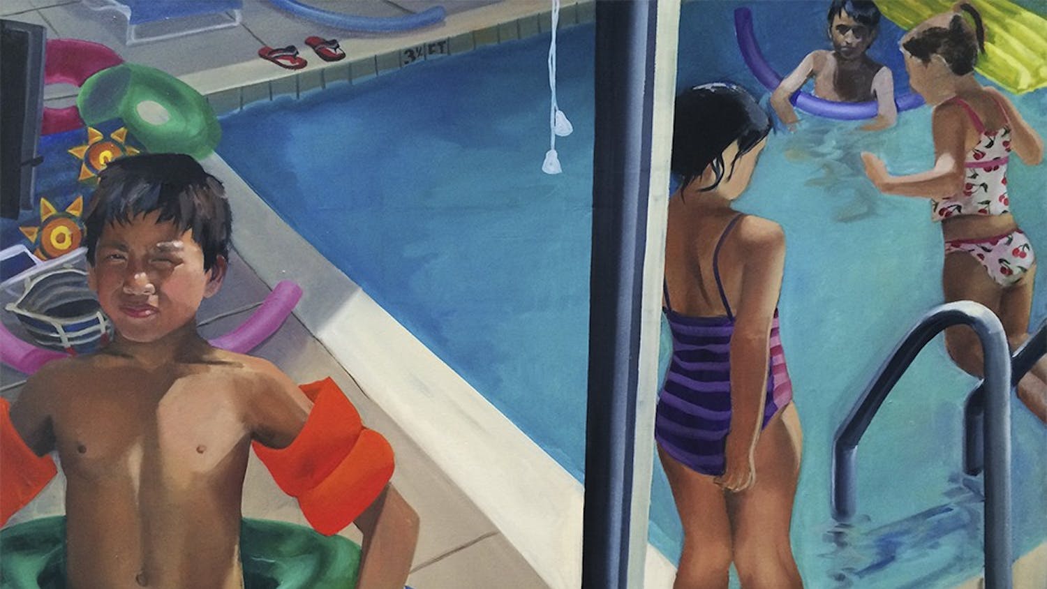 Above is a painting by Gretchen Chua titled "Pool Party," painted for her B.F.A. Thesis Exhibition last December.