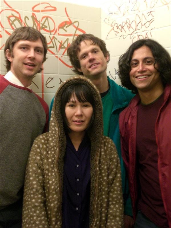 The members of Deerhoof are proponents of bathroom vandalism. 