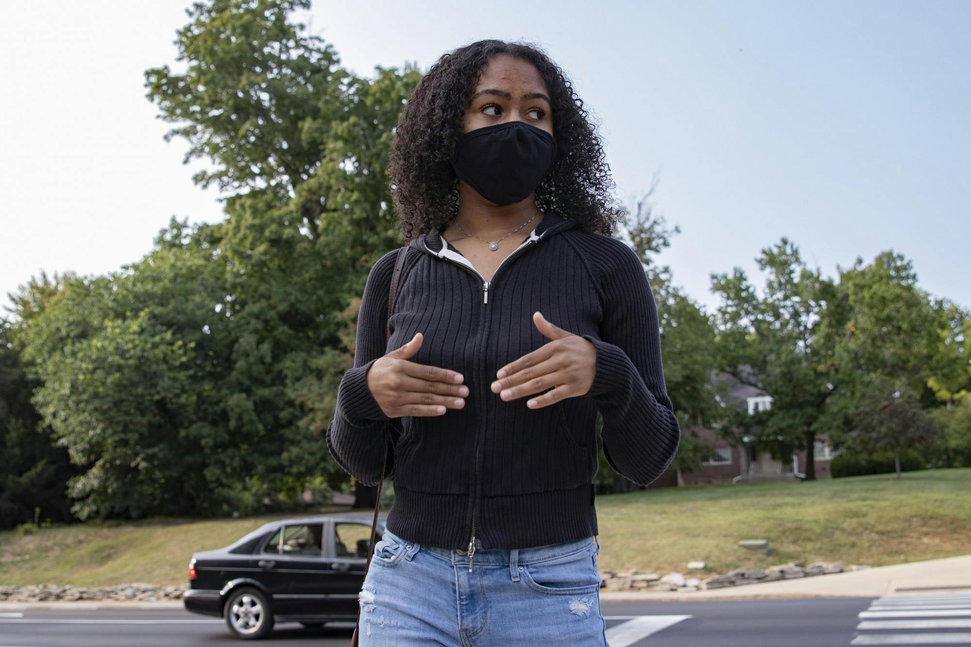 Junior Alice Aluko describes act of bias she experienced Sept. 15 at the corner of 10th Street and Jordan Avenue in Bloomington. “They screamed the n-word,” she said.