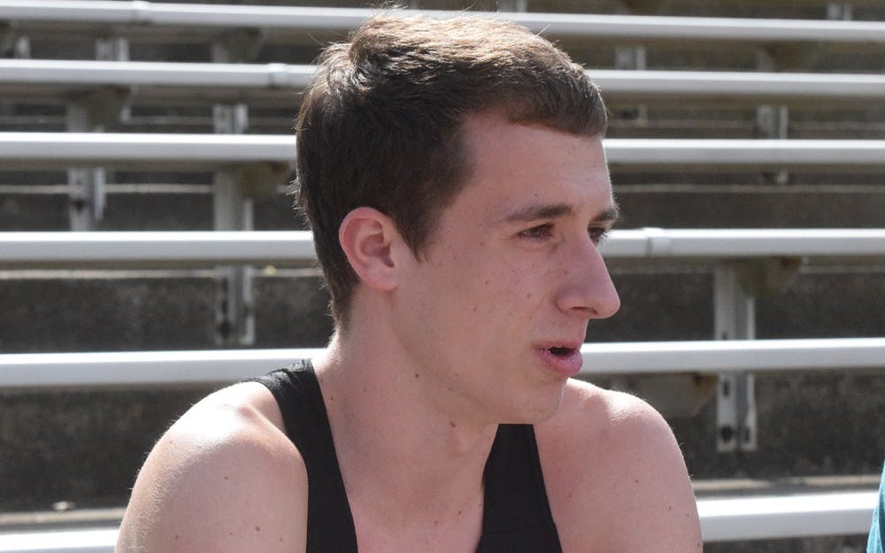 Freshman Kyle Mau speaks after a practice.