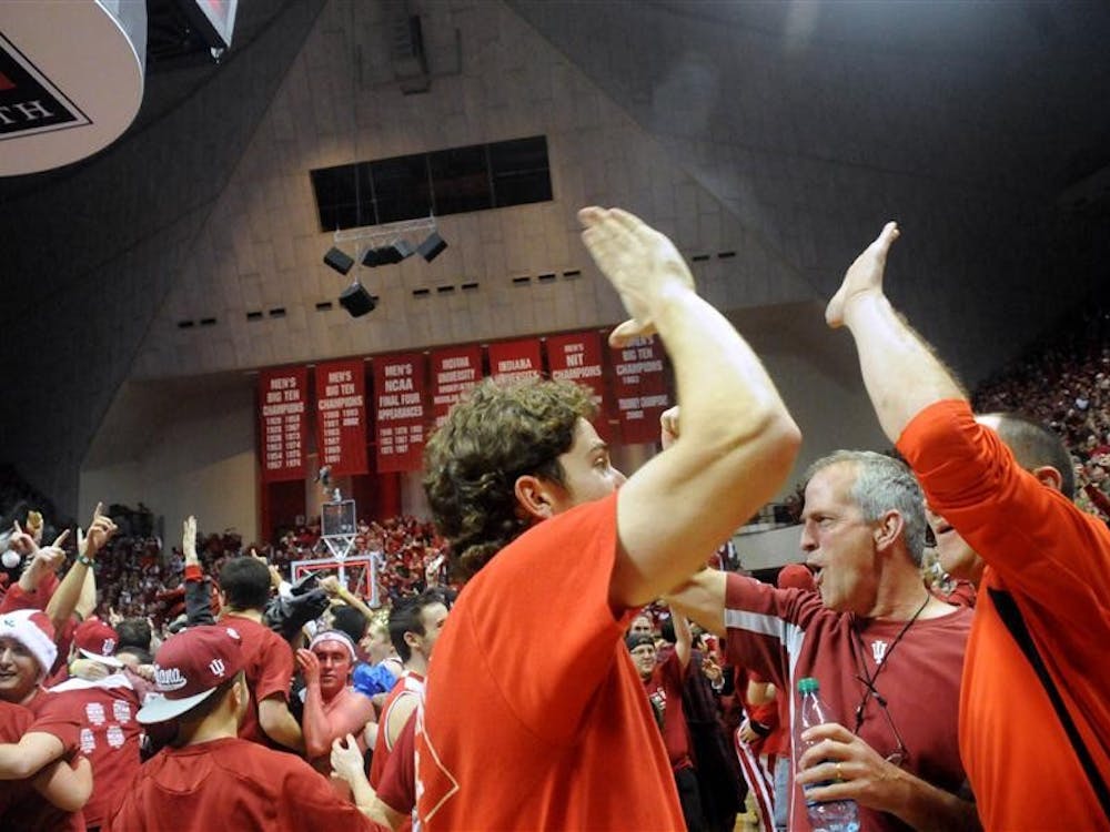 IU fans celebrate after they upset No. 1 Kentucky