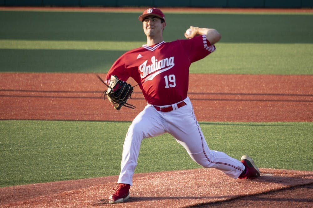 <p>Then-sophomore left-handed pitcher Tommy Sommer pitches the ball against the University of Louisville on May 14, 2019, at Bart Kaufman Field. Sommer said that his dad’s encouragement allowed him to give up soccer and pursue baseball. </p>