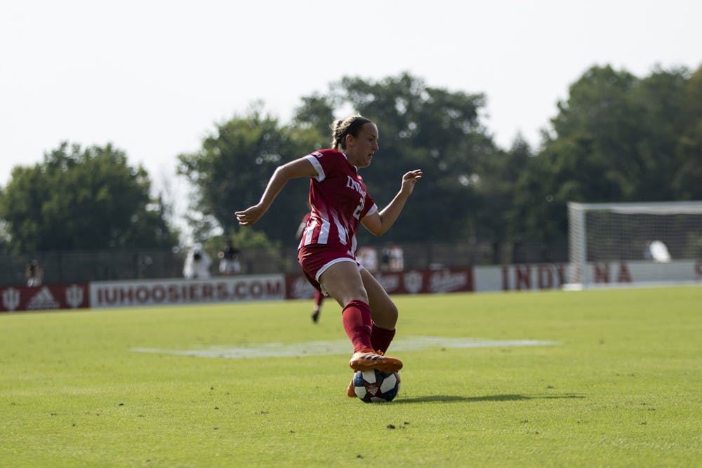 <p>Then-sophomore Megan Wampler dribbles the ball down the field Sept. 20, 2019 at Bill Armstrong Stadium. Minnesota defeated Indiana 3-0 Thursday. </p>