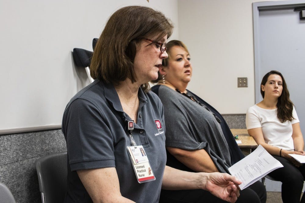 <p>Licensed practical nurse Sally Hudson gives a health report status July 2, 2019, in the Monroe County Health Department. The Monroe County Health Department released its July 2023 food inspection report, naming 25 locations with critical violations.</p>