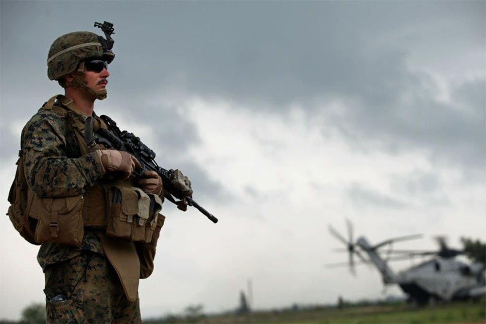 James Halford, a walk-on linebacker for IU Football, served as a Marine for four years before coming to IU this year for his first semester. 