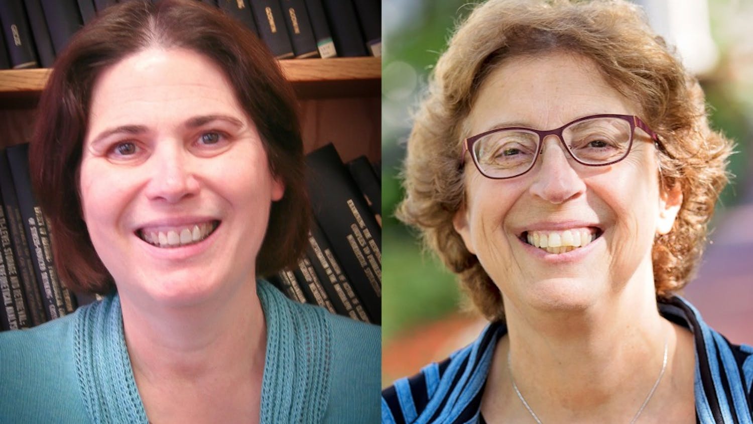 Amy Holtzworth-Munroe, left, and Amy Applegate, right, won IU’s Outstanding Faculty Collaborative Research Award for their research in divorce mediation. The two researchers earned a $15,000 research grant as part of the award.