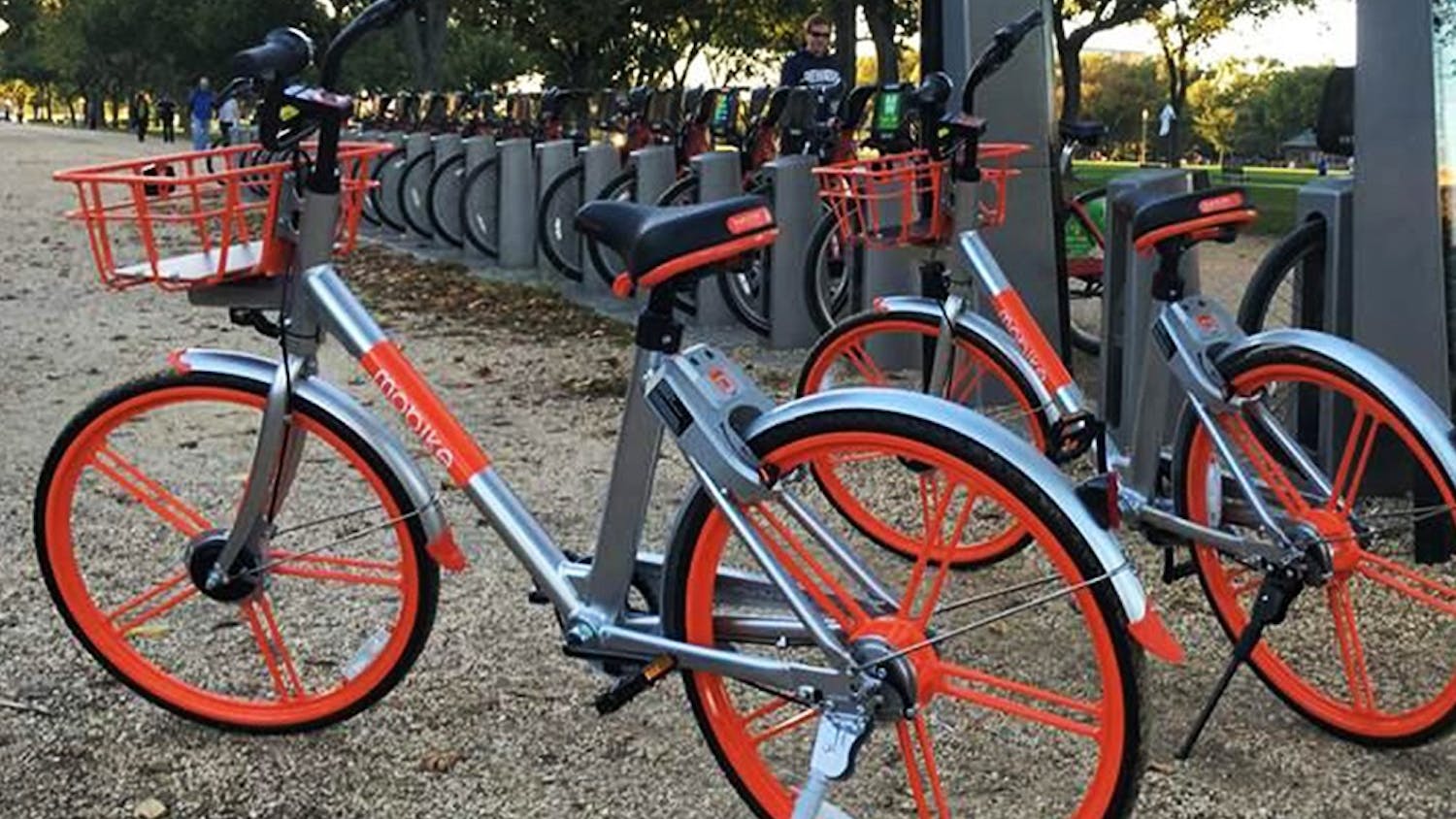 Dock-less bikes park next to a docking station for Capital Bikeshare, in Washington, D.C. Bloomington city officials will work with South Bend, the first city to implement a dock-less bikeshare program in Indiana, as it works to create a bikeshare program in Bloomington.