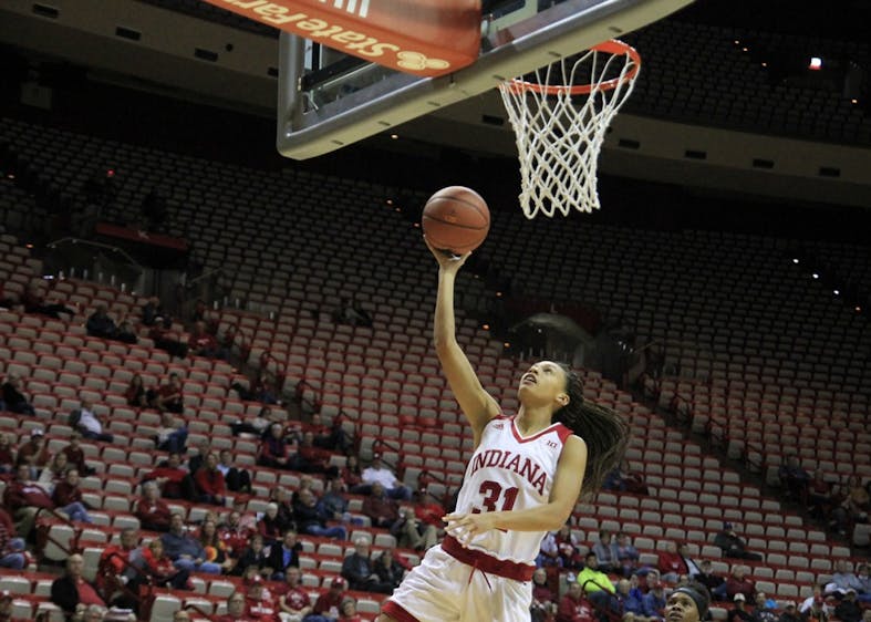 Sophomore forward Bre Wickware scores against North Texas. IU played North Texas on Tuesday at Simon Skjodt Assembly Hall and won 68-63.