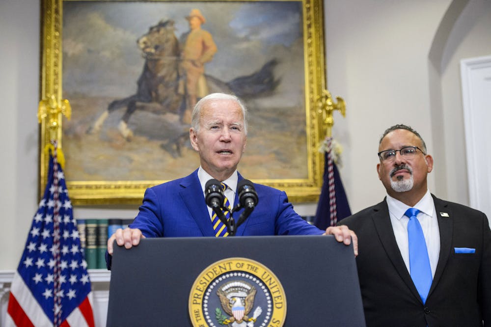 <p>President Joe Biden speaks on Aug. 24, 2022, in the Roosevelt Room at the White House in Washington, D.C. The Biden-Harris administration announced July 14, 2023, that 804,000 federal borrowers will receive $39 billion in forgiveness for their student loan debt. </p>