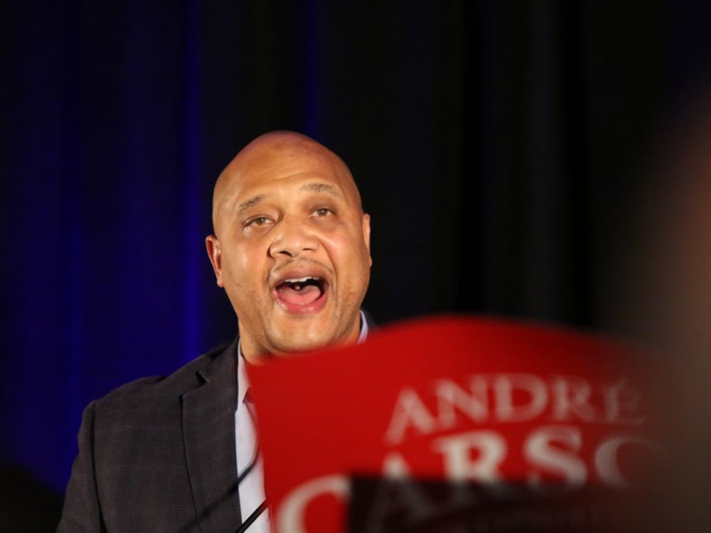 U.S. Rep. André Carson, D-7th District, encourages Democrats to not give up on Election Night Nov. 6. Carson, who represents part of central Indiana, reintroduced a bill this week to create a federal grant program to provide mentoring for at-risk students transitioning from middle to high school.&nbsp;