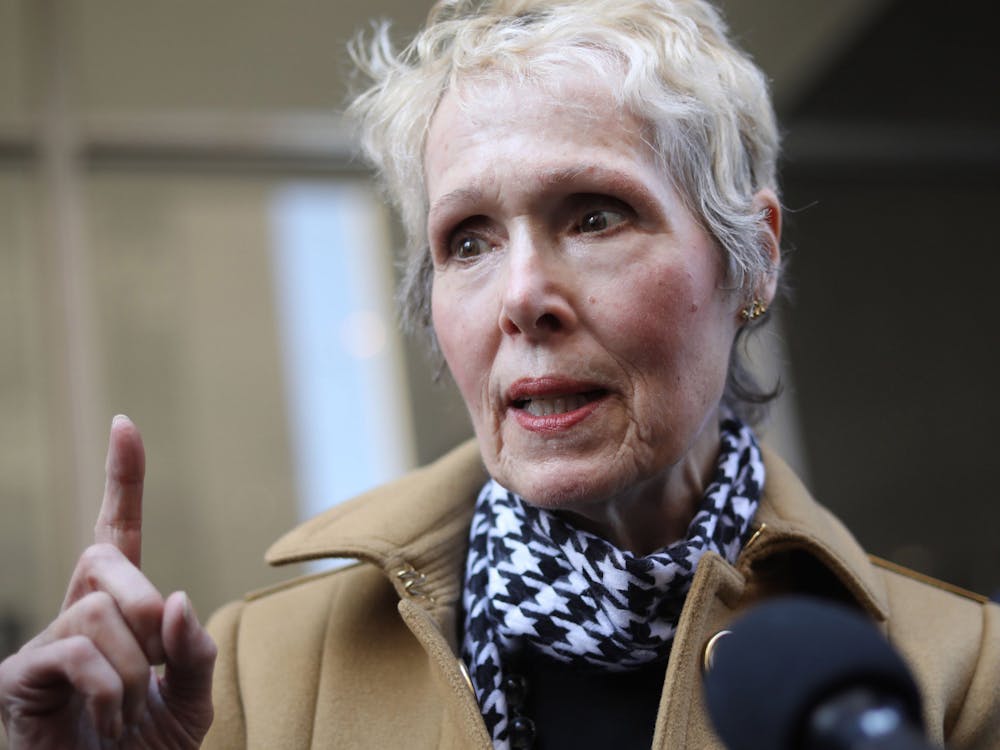 E. Jean Carroll is seen outside State Supreme Court on March 4, 2020, in New York. Carroll won her defamation case against former President Donald Trump Tuesday. 