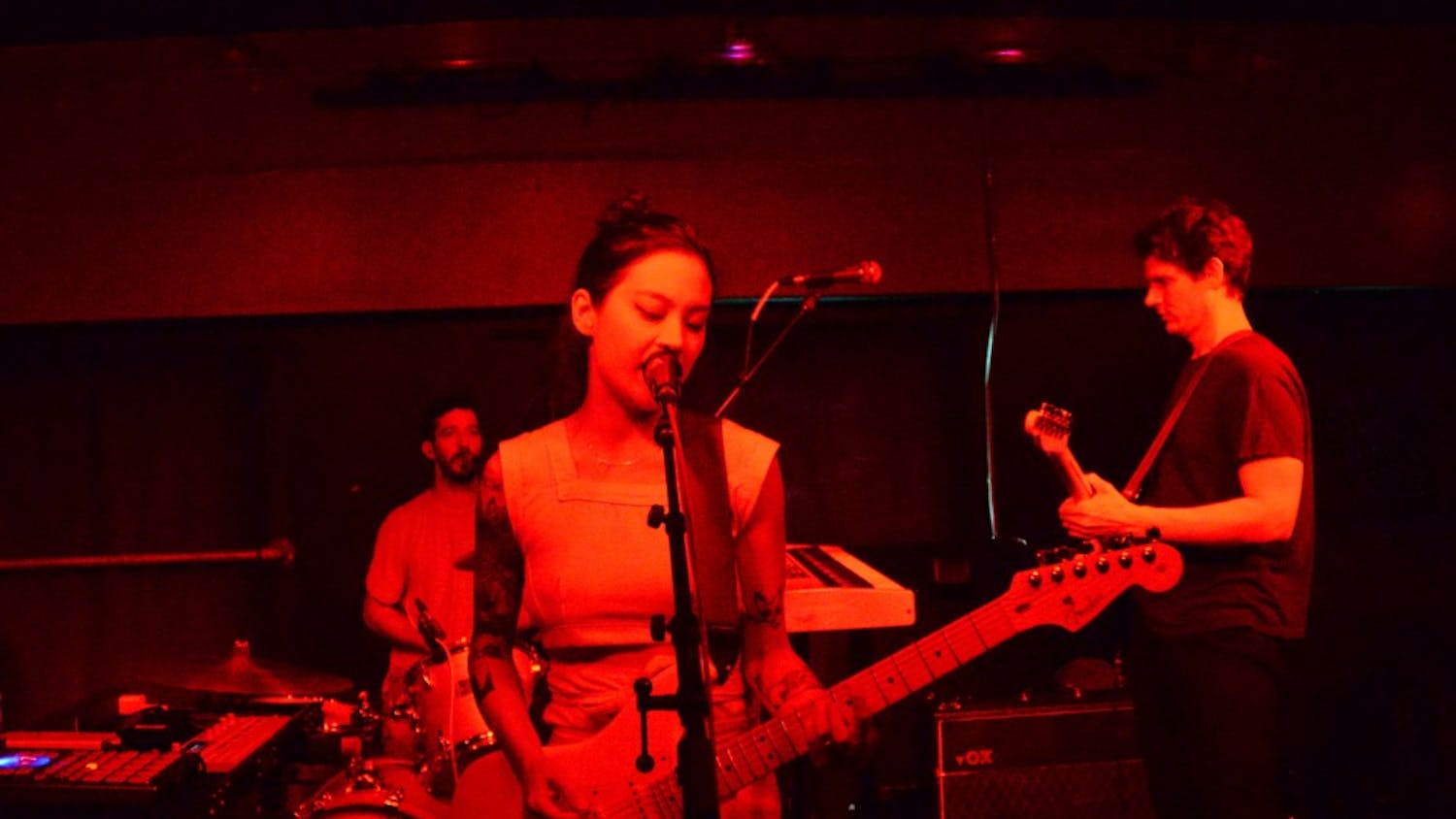 Michelle Zauner of Japanese Breakfast performs Thursday night at the Bishop Bar. Zauner, who also performs with Little Big League, released her second album as Japanese Breakfast, "Soft Sounds from Another Planet," on July 14.&nbsp;