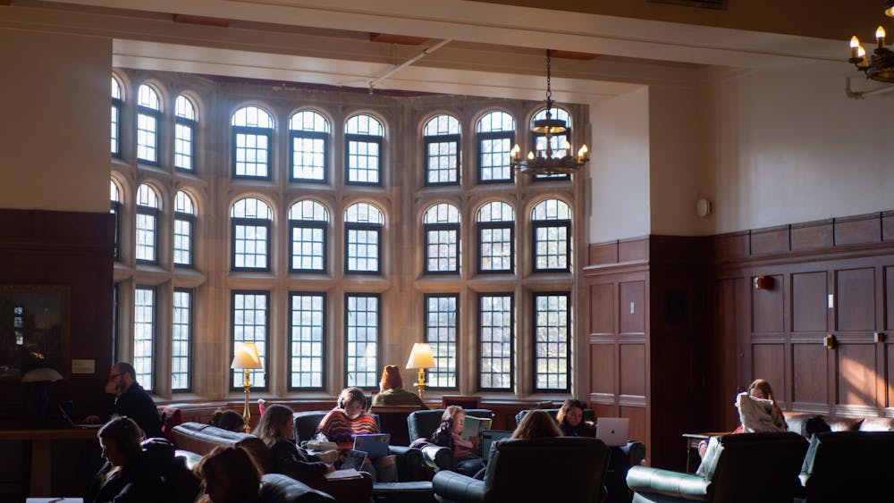Students are seen studying in the IMU&#x27;s South Lounge Jan. 9, 2023. Students returned to classes Jan. 9, 2023, after winter break.