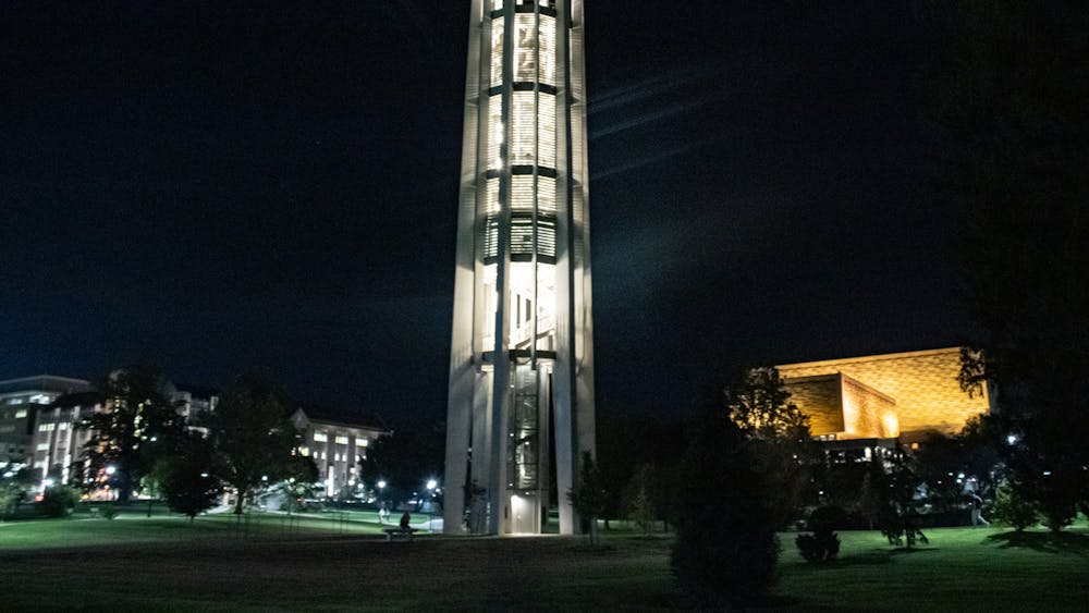 The Metz Carillon stands at the center of the Jesse H. and Beulah Chanley Cox Arboretum on Oct. 12, 2021. It is important to be aware of your surroundings and safety resources to help avoid potentially dangerous situations.
