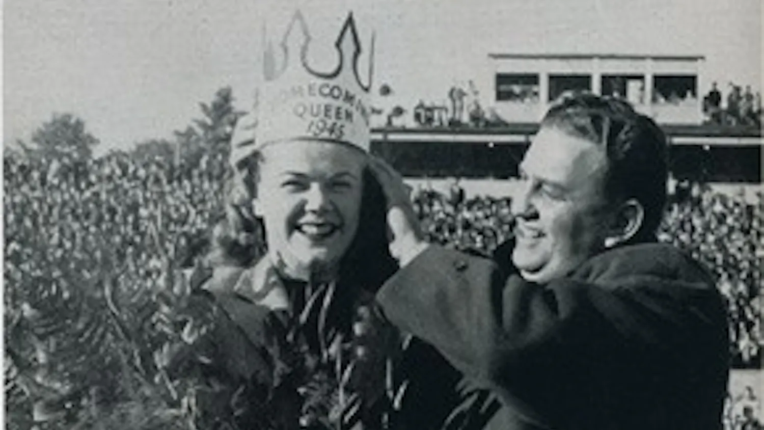 Jean McKinney is crowned Homecoming Queen in 1945.