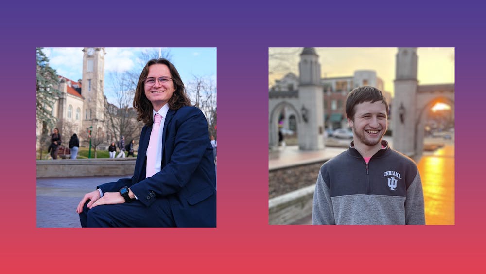 Conner Wright and David Wolfe Bender, both students at IU Bloomington,are pictured in their campaign photos. Wright said, “I’m running for Bloomington City Council District III because I believe Bloomington needs diverse perspectives at the table to help solve pressing issues.” 