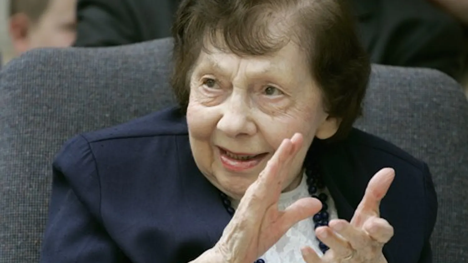 CHRIS MEYER/IU COMMUNICATIONS -- Helen Clouse has served the students of the Jacobs School of Music for nearly a half century.
She celebrated her 100th birthday with family and friends as a plaza was dedicated to her name outside a music practice facility off Third Street.