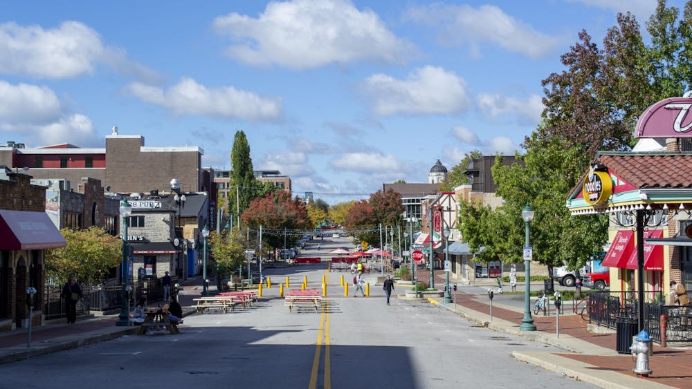 Kirkwood Avenue is seen on Oct. 26, 2021. Bloomington-owned solar installations have generated the equivalent of removing 1,541 cars off the road for a year.