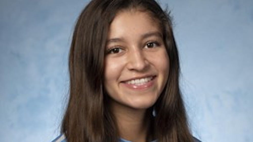COURTESY OF HOPKINSSPORTS.COM&nbsp;
Freshman defensive specialist Evelyn Batista is second on the team in digs with 194, second in service aces with 33 and fourth in assists with 30.&nbsp;
