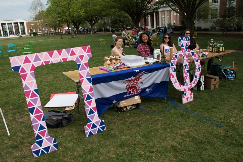  Courtesy of Kellie Hun
Student groups set up booths on Keyser Quad to raise money.