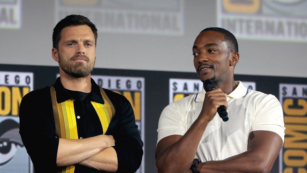 GAGE SKIDMORE/CC BY-SA 2.0
Actors Anthony Mackie and Sebastian Stan play the roles of Falcon and the Winter Soldier, respectively.&nbsp;