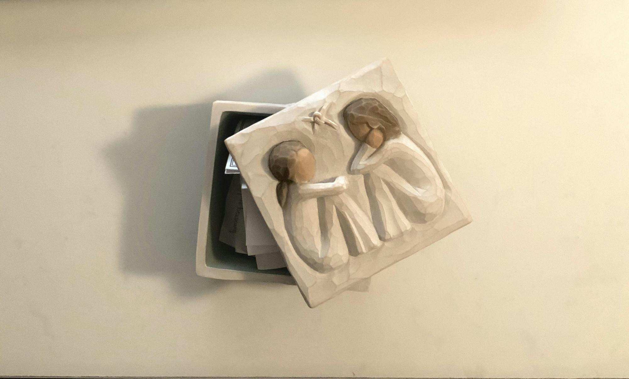 COURTESY OF SANIYA RAMCHANDANI
Ramchandani likes to write down her takeaways from a setback and store them in this box.