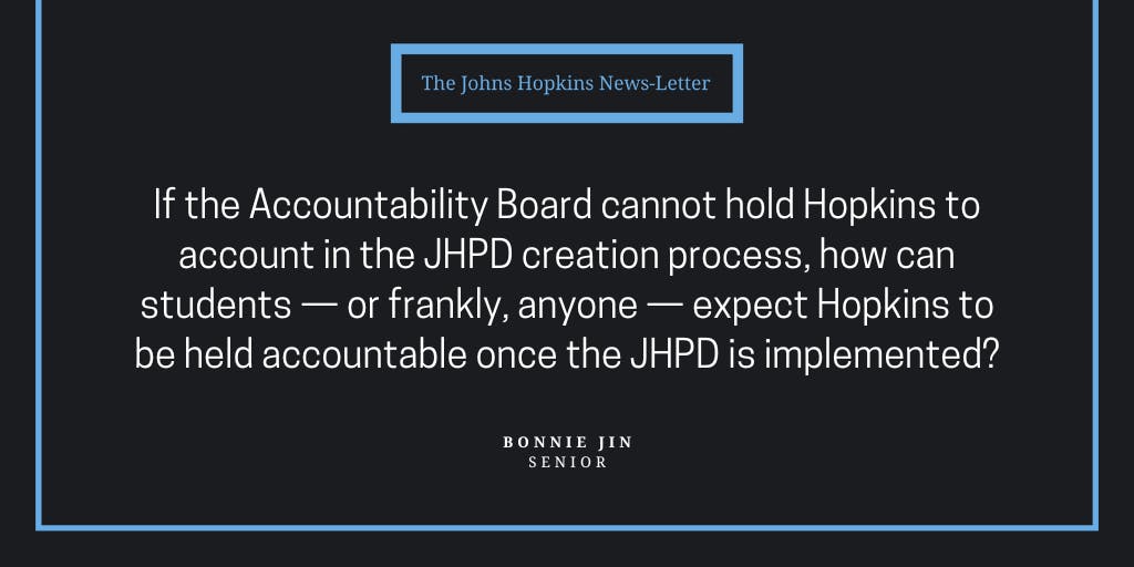 Students highlight that the final draft of the MOU is not representative of the concerns shared by the Hopkins and Baltimore communities.