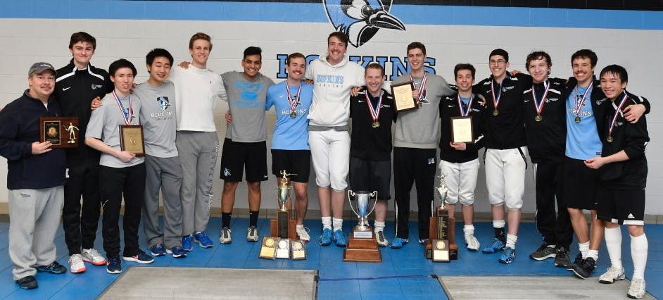 HOPKINSSPORTS.COM
The Hopkins players after winning their record 29th MACFA Championship in Baltimore.