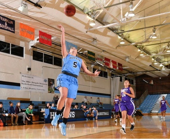 HOPKINSSPORTS.COM
Sophomore guard Madison McGrath scored 17 points. 