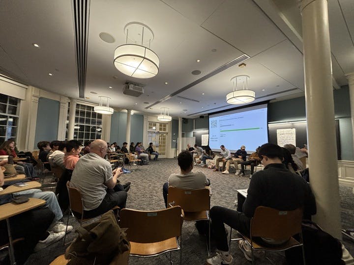 COURTESY OF EESHA BELLAD&nbsp;
The Hopkins Political Union held a debate between the College Republicans and Hopkins Democrats on the Trump’s administration’s immigration actions and the role of the Department of Government Efficiency.&nbsp;