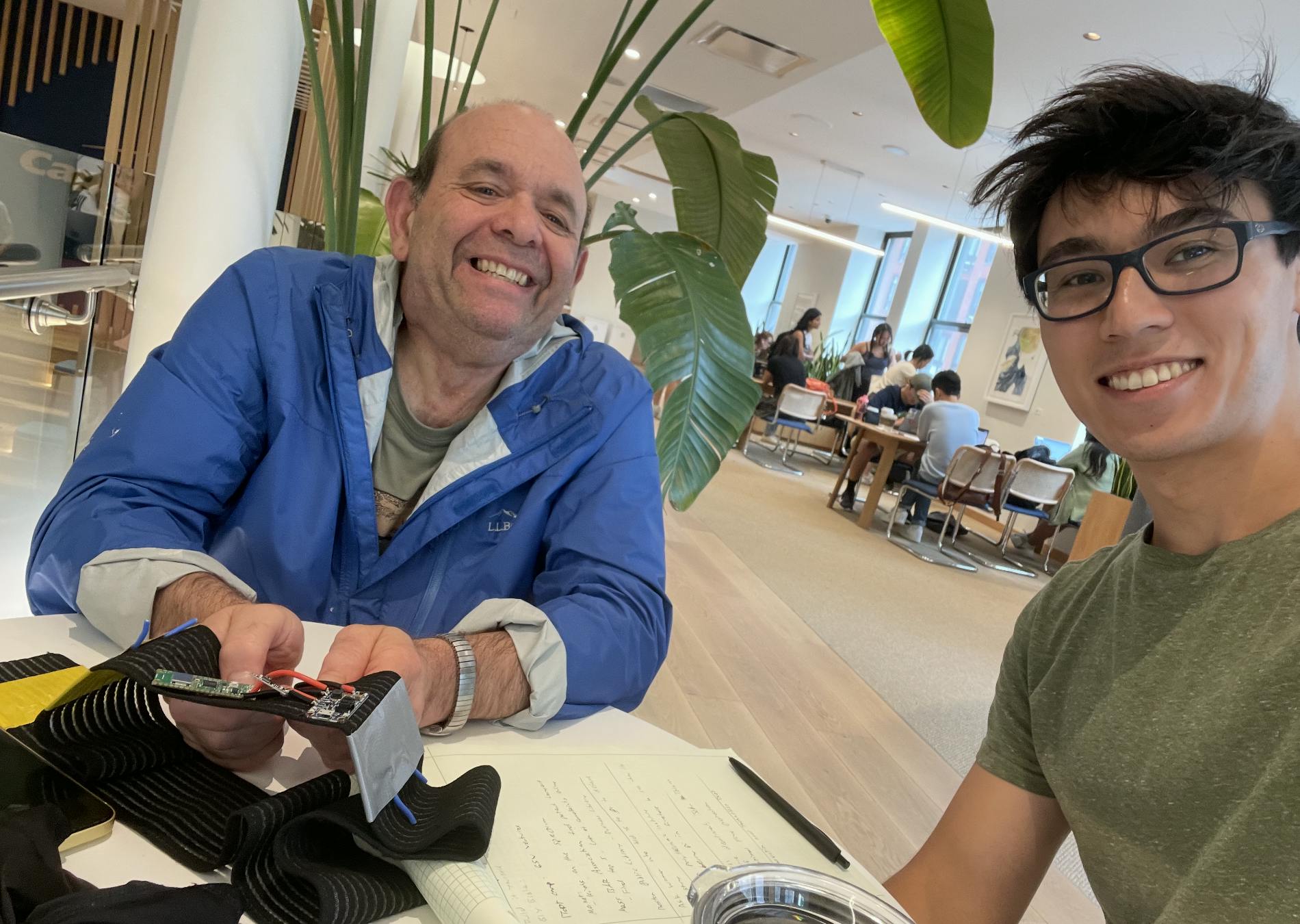 COURTESY OF ALEXANDER KIM&nbsp;Kim with Daniel Kish, an expert in human echolocation and an advocate for the visually impaired community.&nbsp;