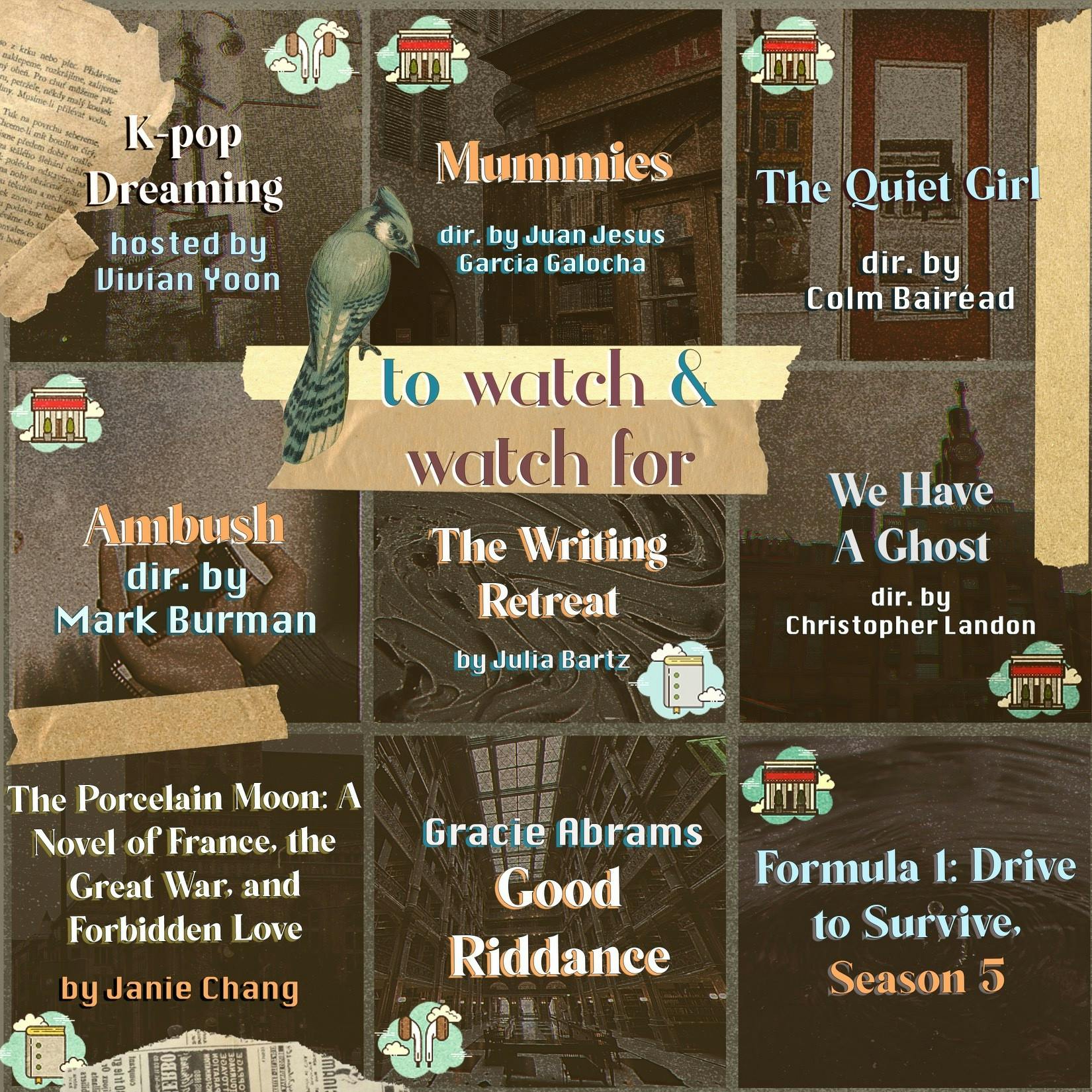 COURTESY OF MARY KATE MCCORMICK
This week’s picks include Season 5 of Formula 1: Drive to Survive, The Quiet Girl and Janie Chang’s book The Porcelain Moon: A Novel of France, the Great War, and Forbidden Love.