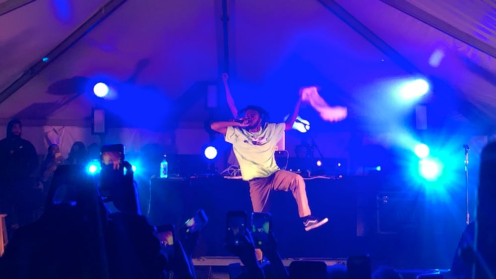 COURTESY OF RUDY MALCOM
JAM, the third annual concert presented by the HOP, brought artists Aminé and Tobi Lou to Homewood Campus. 