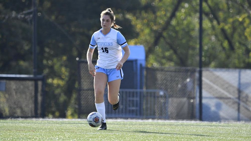 COURTESY OF HOPKINSSPORTS.COM
Women’s soccer defeated Dickinson College 4-0 last Sunday to win the Centennial Conference Tournament Title.