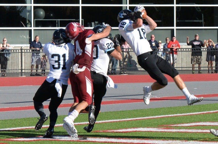 HOPKINSSPORTS.COM
The Blue Jays Football team moved to 4-0 on the season as they downed the Muhlenberg Mules in a game which is sure to become an instant classic