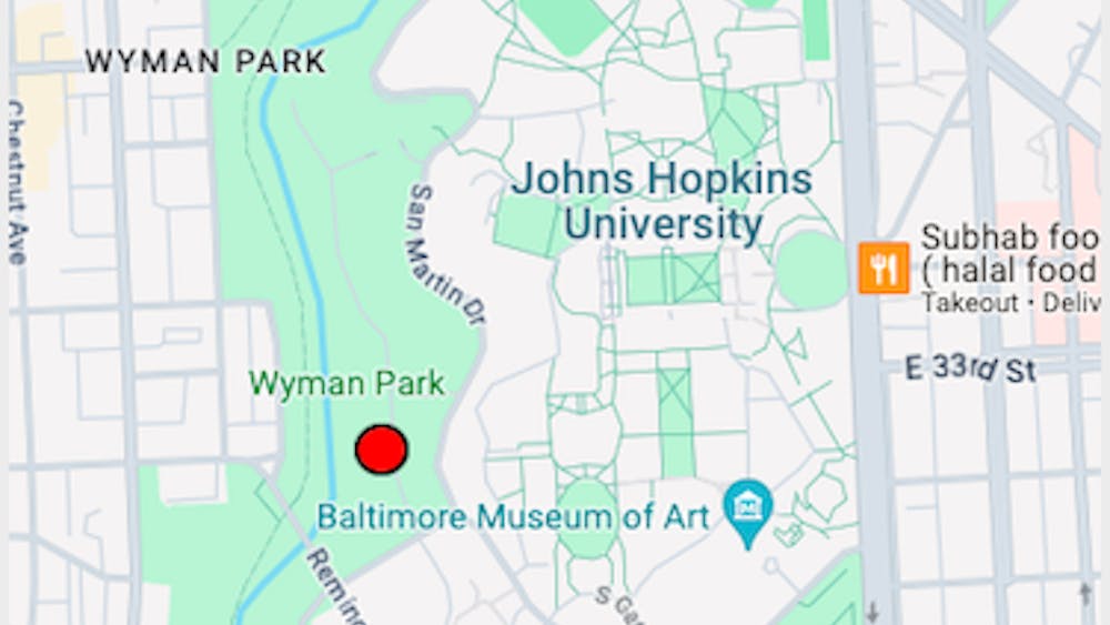 COURTESY OF BARBARA O’ERPAYD
The location for the new Hopkins CID center on the Homewood Campus is marked by a red dot.