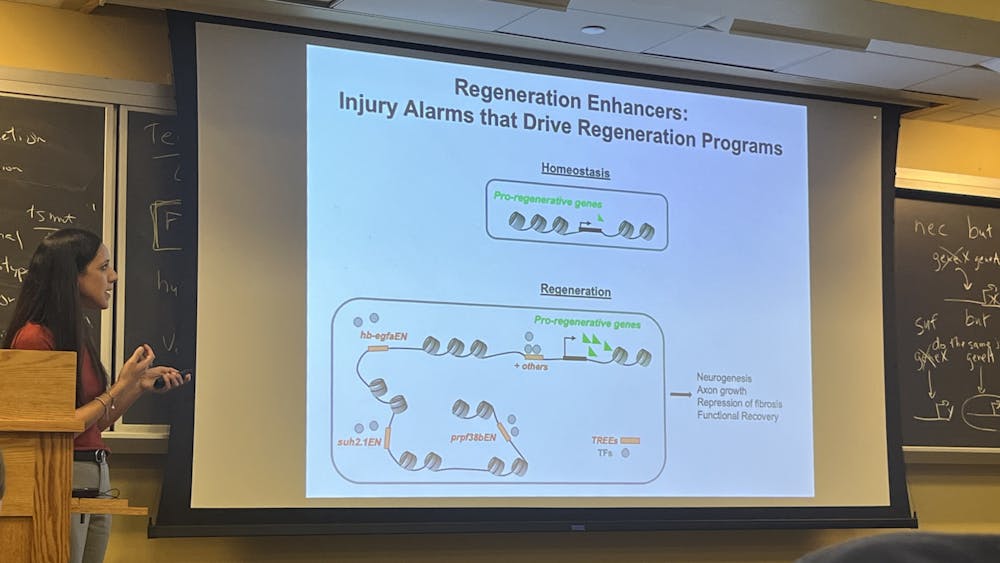 COURTESY OF THANSI GARIKIPATI
Cigliola discussed zebrafish spinal regeneration and its applicability to humans on Sept. 18.