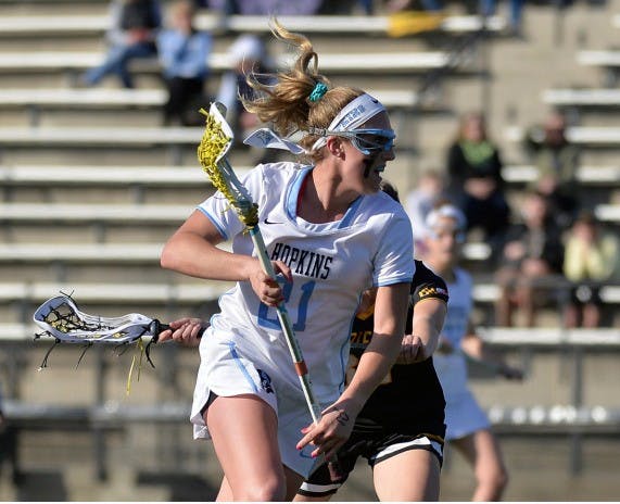 Hopkinssports.com
Senior midfielder Haley Schweizer, finished the game with a hat trick.
