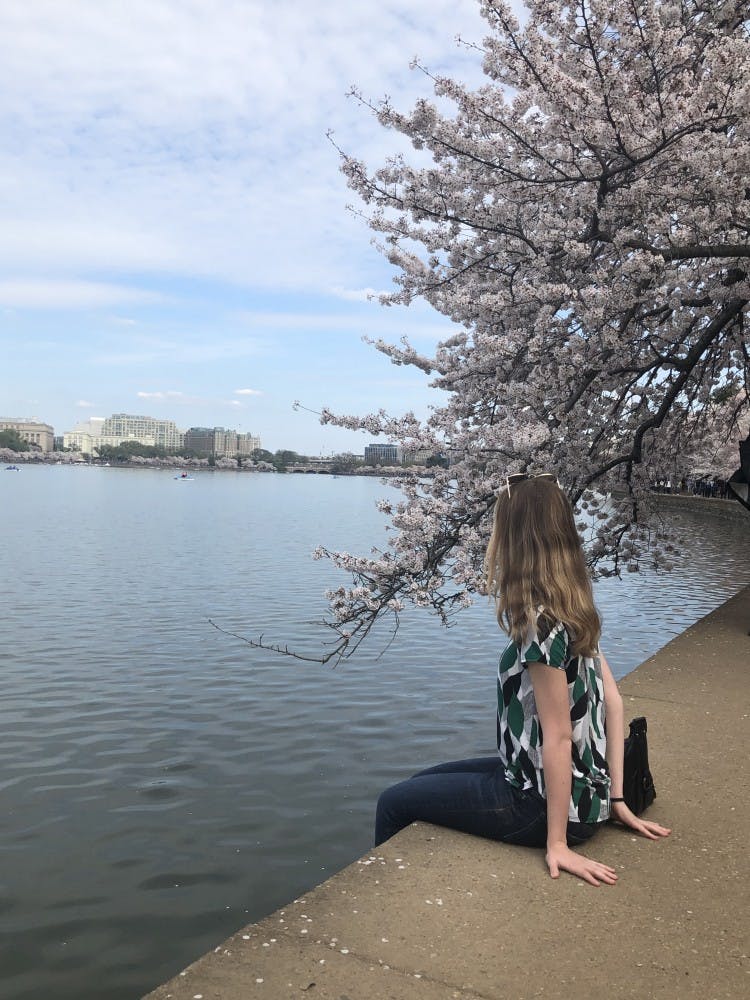 COURTESY OF EMMA SHANNON
Shannon and a friend visited D.C. for the National Cherry Blossom Festival.