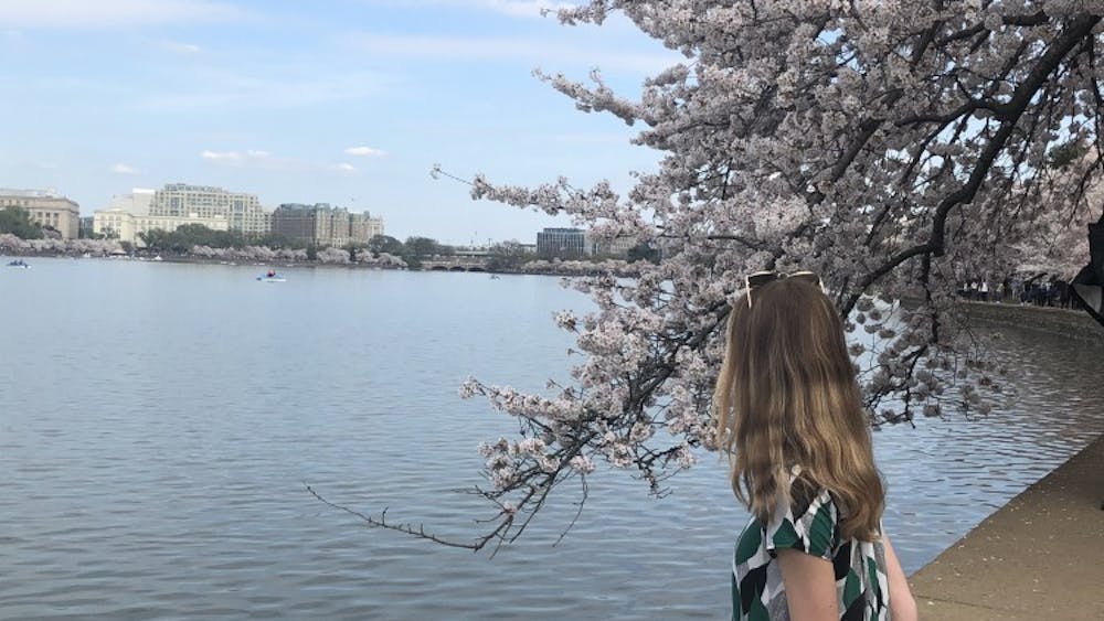 COURTESY OF EMMA SHANNON
Shannon and a friend visited D.C. for the National Cherry Blossom Festival.