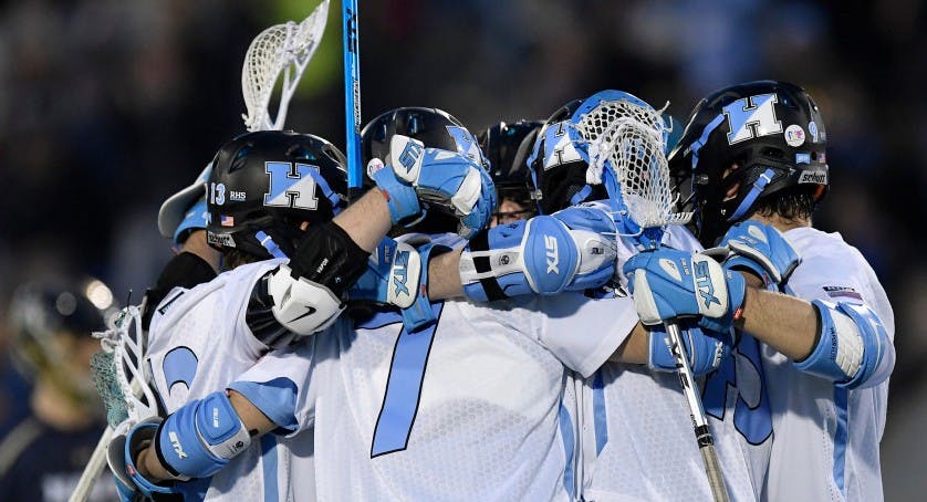 HOPKINSSPORTS.COM
The Hopkins men’s lacrosse team utilized a dominant second quarter run to easily best the UMBC Retrievers.
