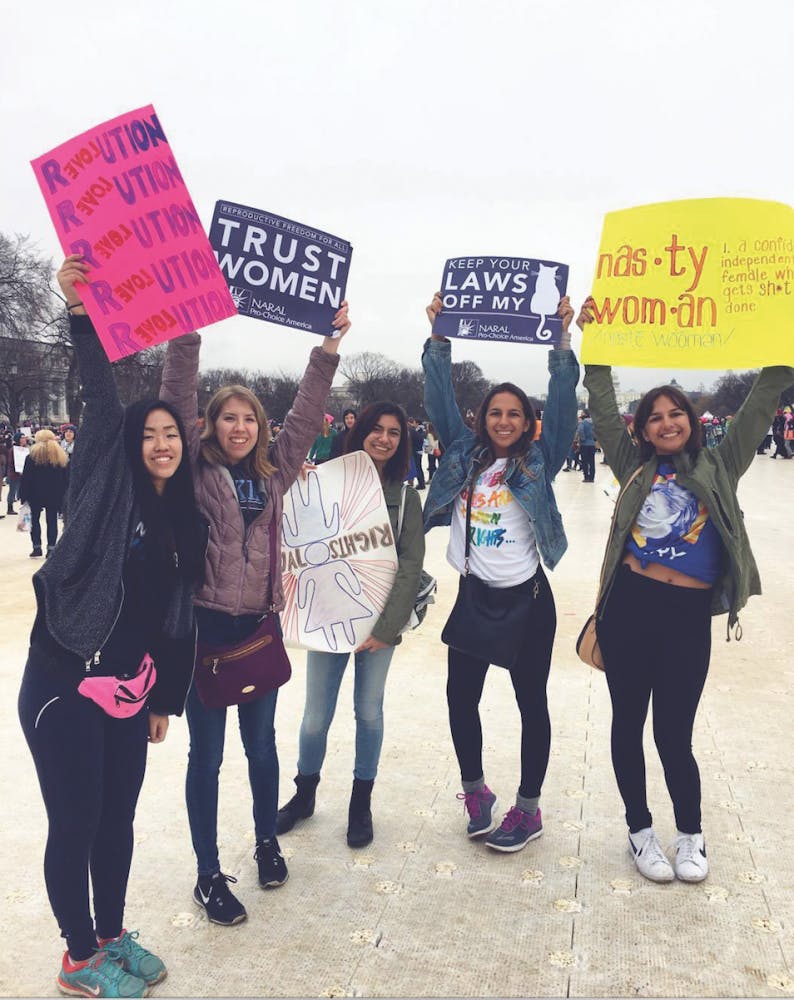 COURTESY OF SAM DOMINGUEZ
Dominguez marched in D.C. with Hopkins freshman for women’s rights.