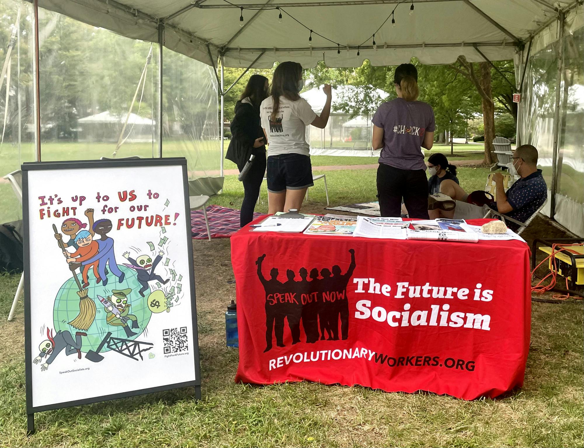 COURTESY OF MICHELLE LIMPE
Attendees at the Speak Out Now event discussed how capitalism creates inequities and violence.