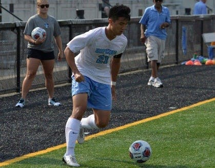  HOPKINSSPORTS.COM
Senior Andrew Park scored again for the Jays against Swarthmore.