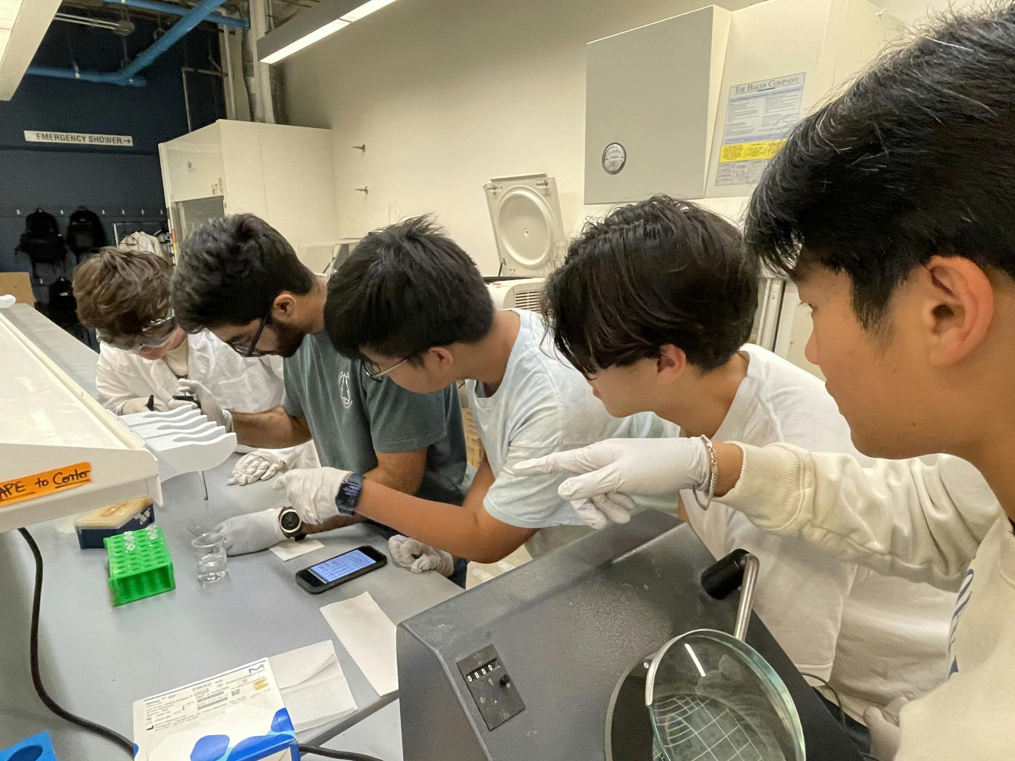 COURTESY OF ANDREW WU
Students perform serial dilutions and immunostaining at Agara Bio's Alzheimer’s ELISA workshop on Sept. 10th, 2025.