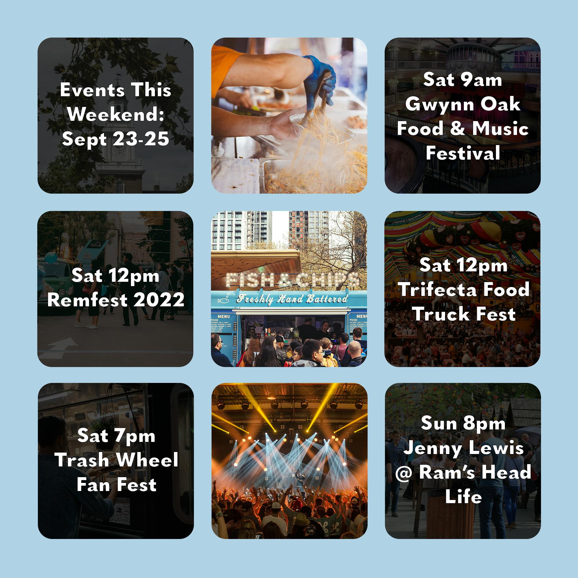 JOHN D’CRUZ / GRAPHICS EDITOR
Hungry? Want to get off campus? Our Leisure Editor has you covered this weekend! Check out the best of Baltimore's festivities.