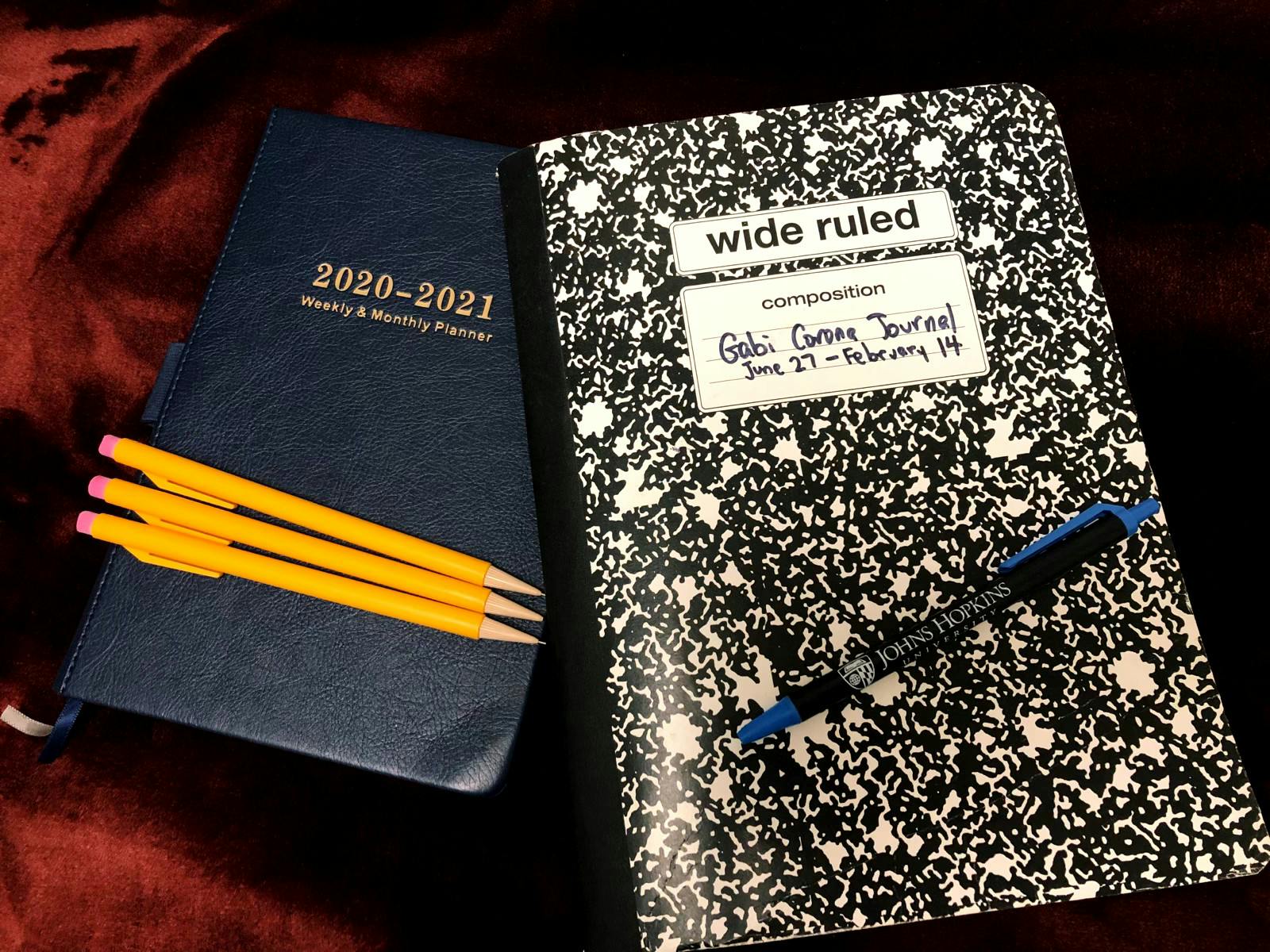 COURTESY OF GABRIEL LESSER
Journaling has given Lesser an important outlet throughout quarantine.