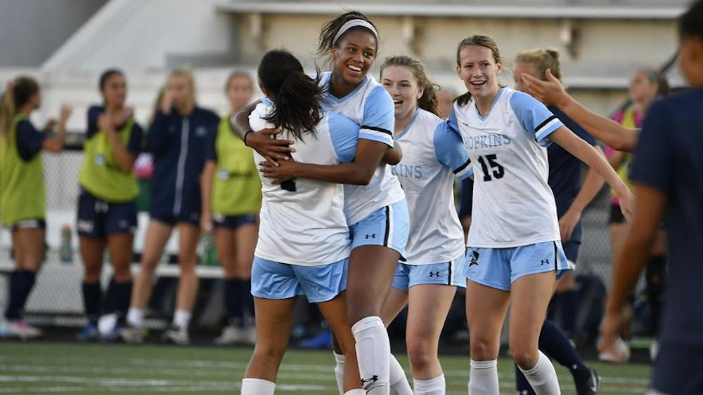 COURTESY OF HOPKINSSPORTS.COM
Women’s soccer scores 11 goals against Roanoke College.