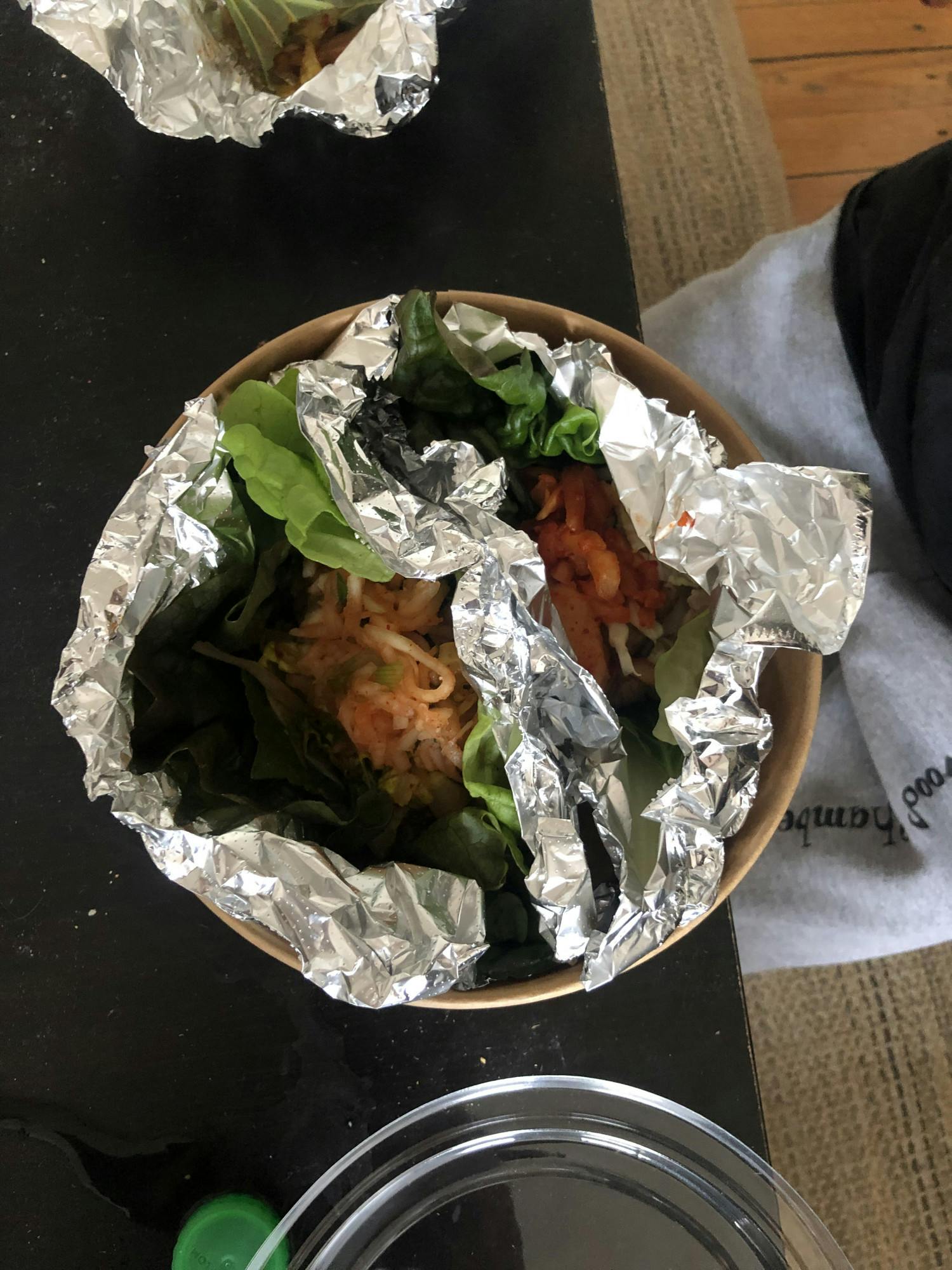 COURTESY OF SABRINA ABRAMS
Toki Tako features ssam, which is leafy lettuce wraps with meat or other filling.&nbsp;